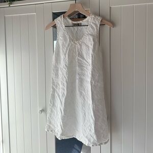 Flax 100% Linen white tank top